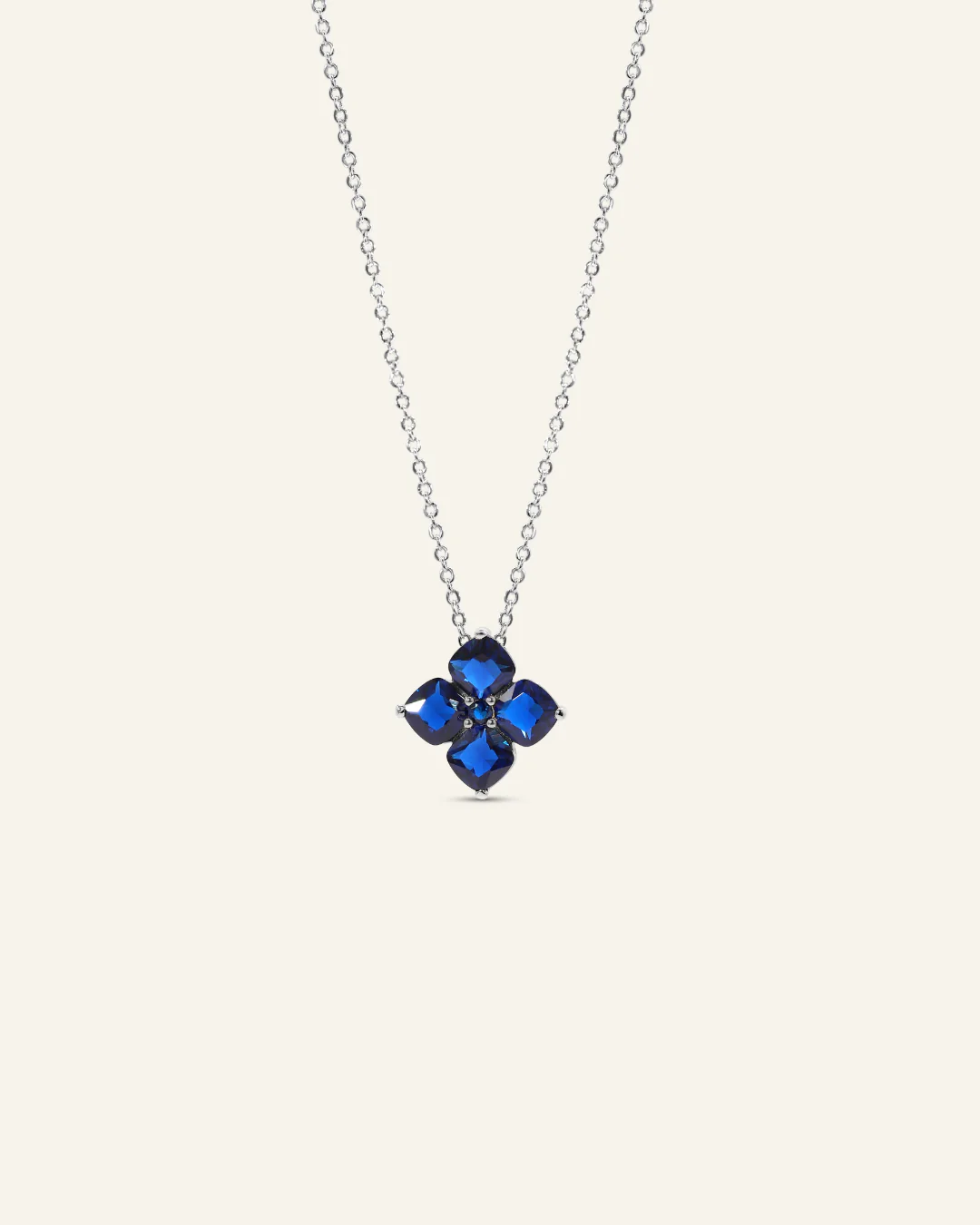 Crystal Hydrangea Necklace - Blueberry