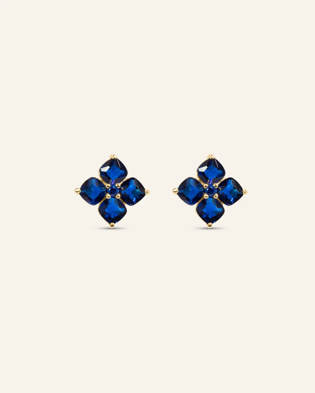 Crystal Hydrangea Stud Earrings - Blueberry - Image 2