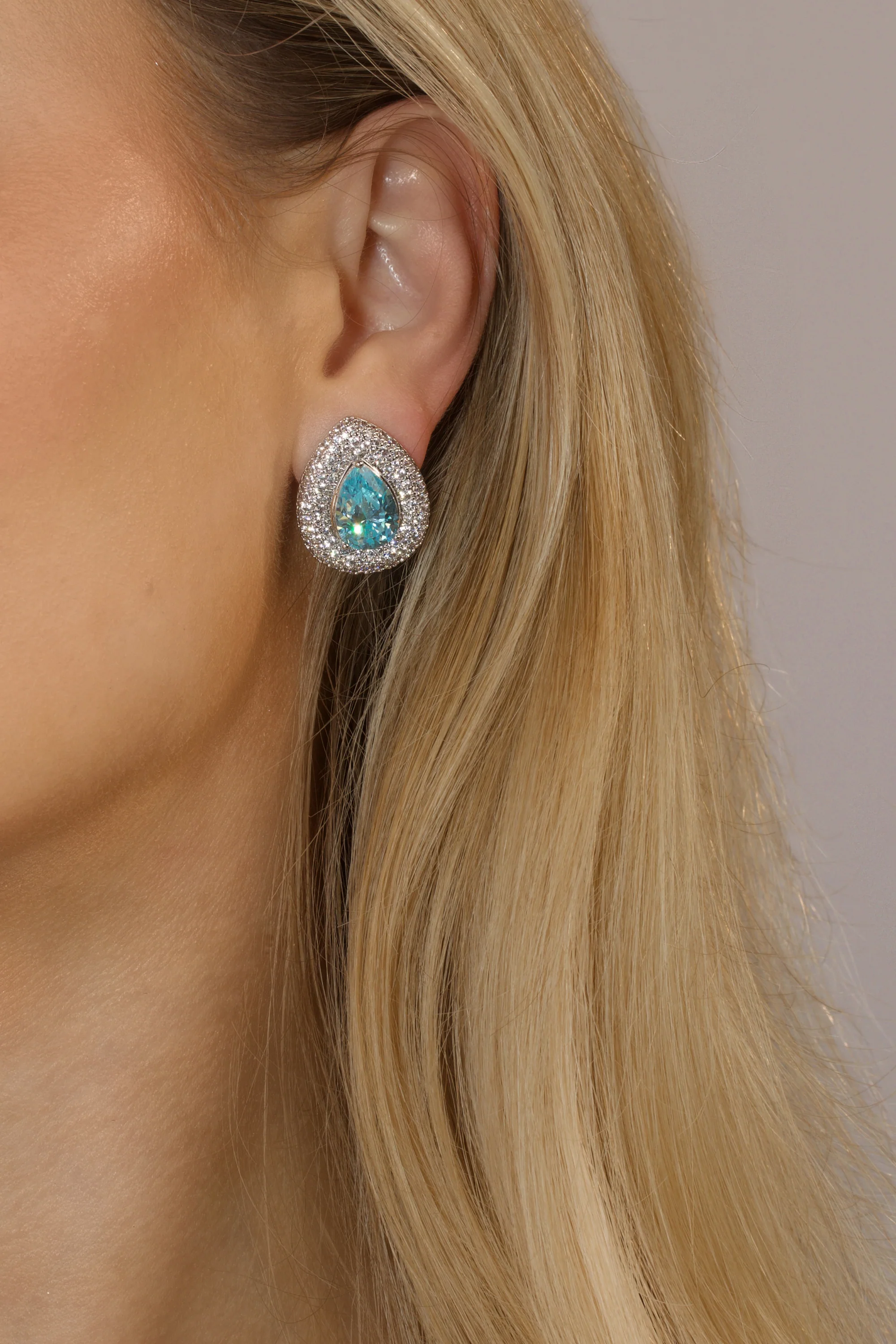 Desirée Pear Earrings - Aqua
