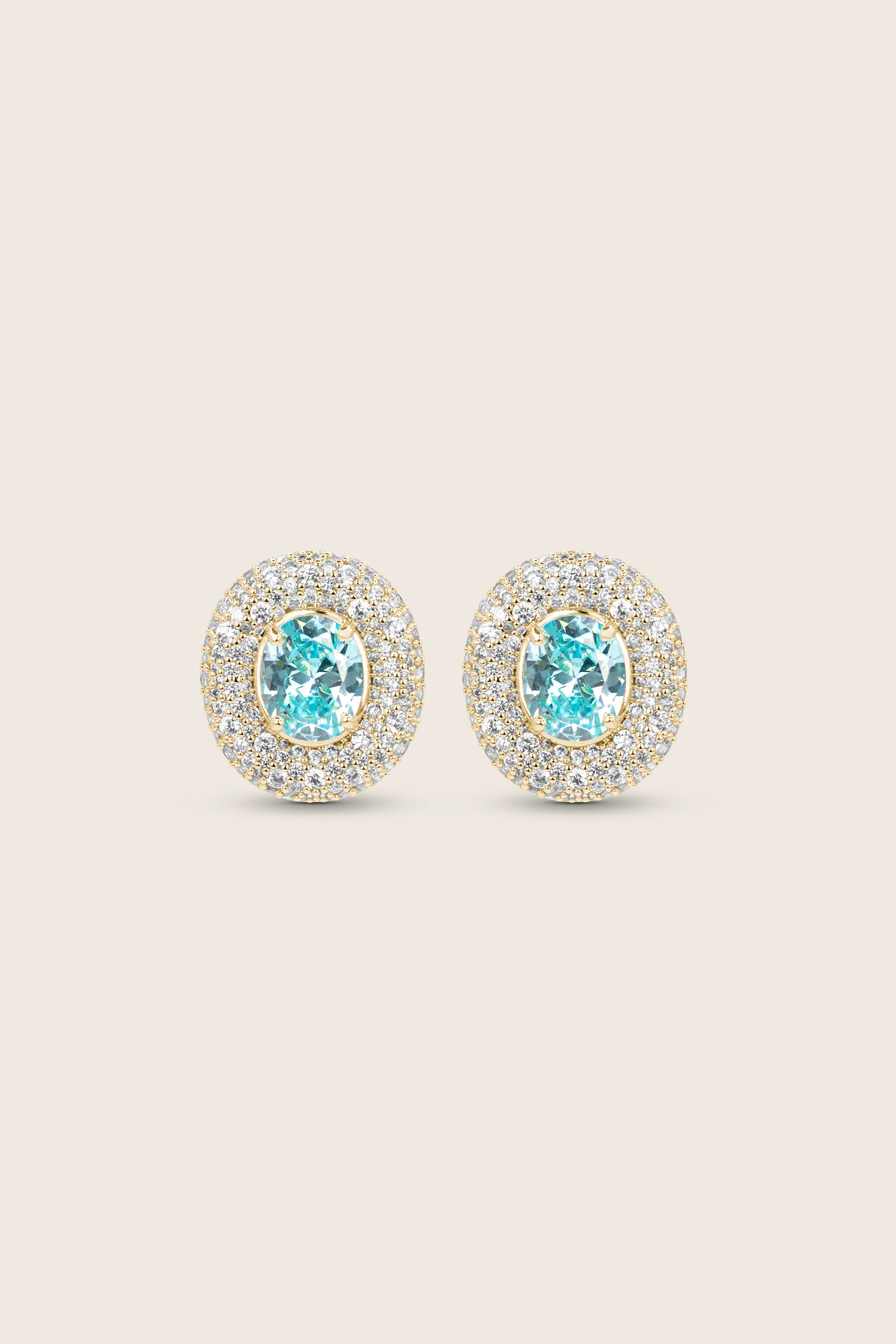 Desirée Oval Earrings - Aqua - Image 2