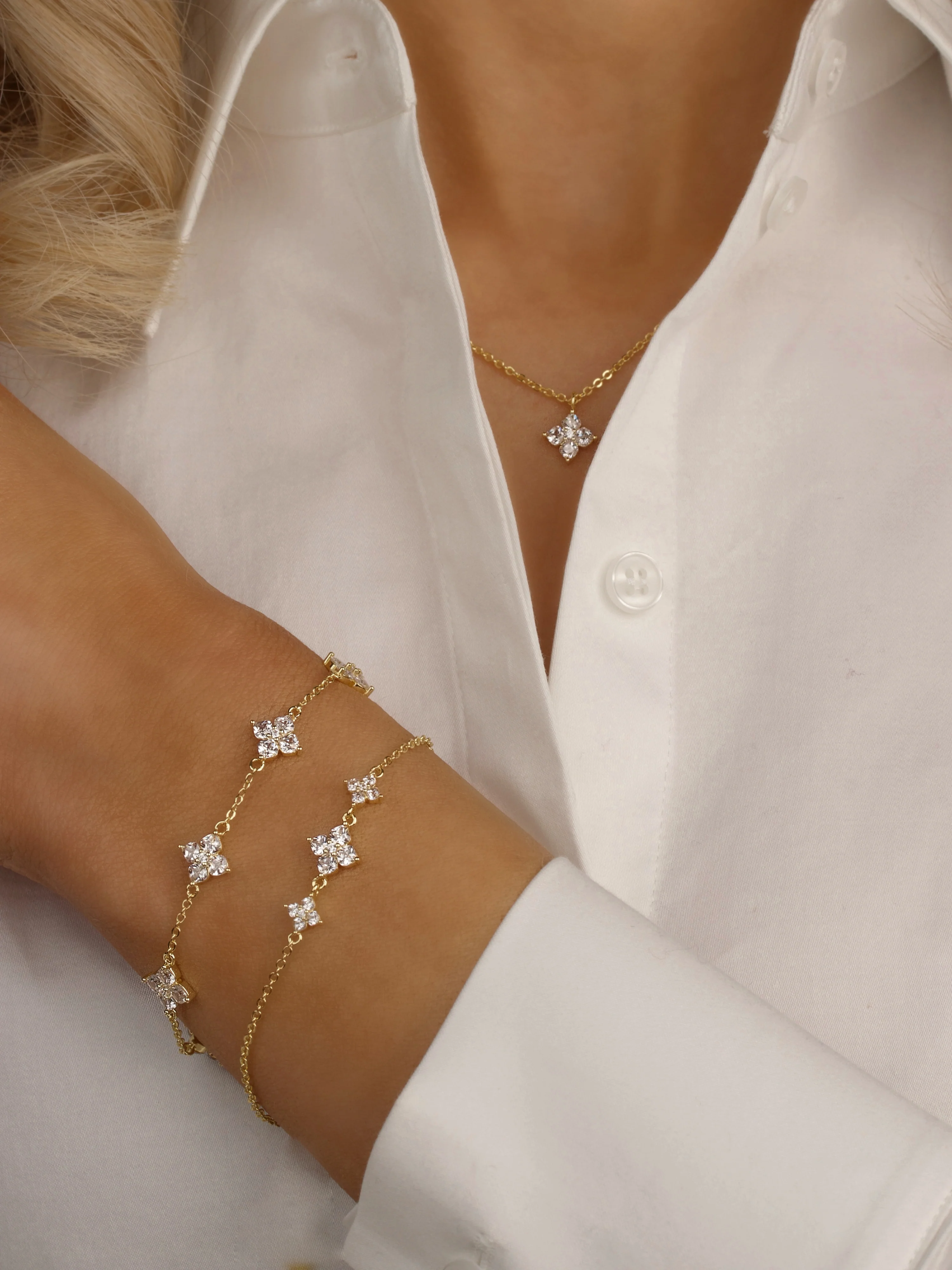 Triple Crystal Hydrangea Bracelet - Image 5