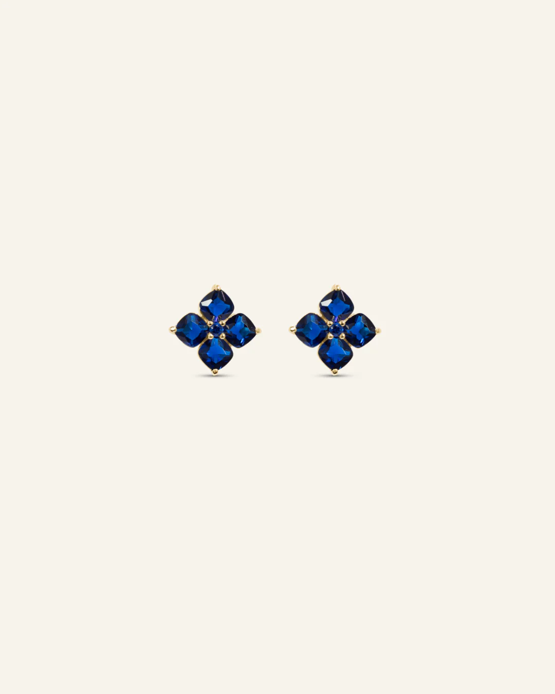 Mini Crystal Hydrangea Stud Earrings - Blueberry - Image 2
